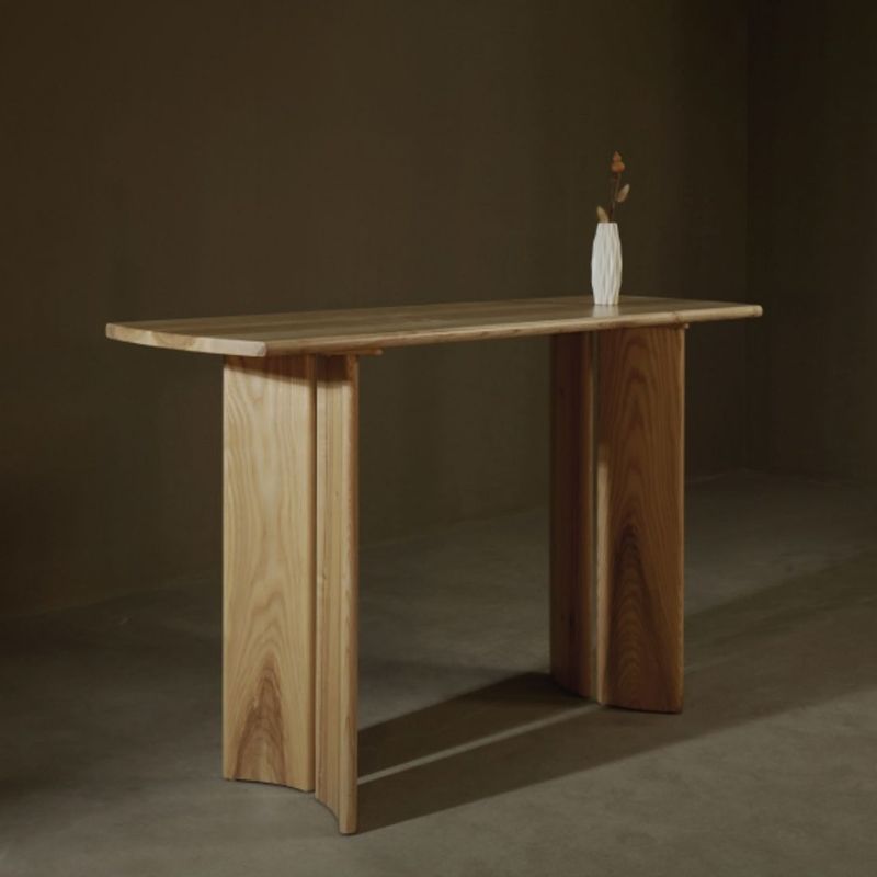 Glam Solid Wood Counter Wine Table Double Pedestal Living Room Bar Table