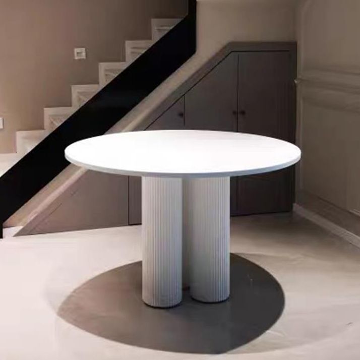 Modern White and Black in Wood Counter Table Rectangle Dining Table for Kitchen