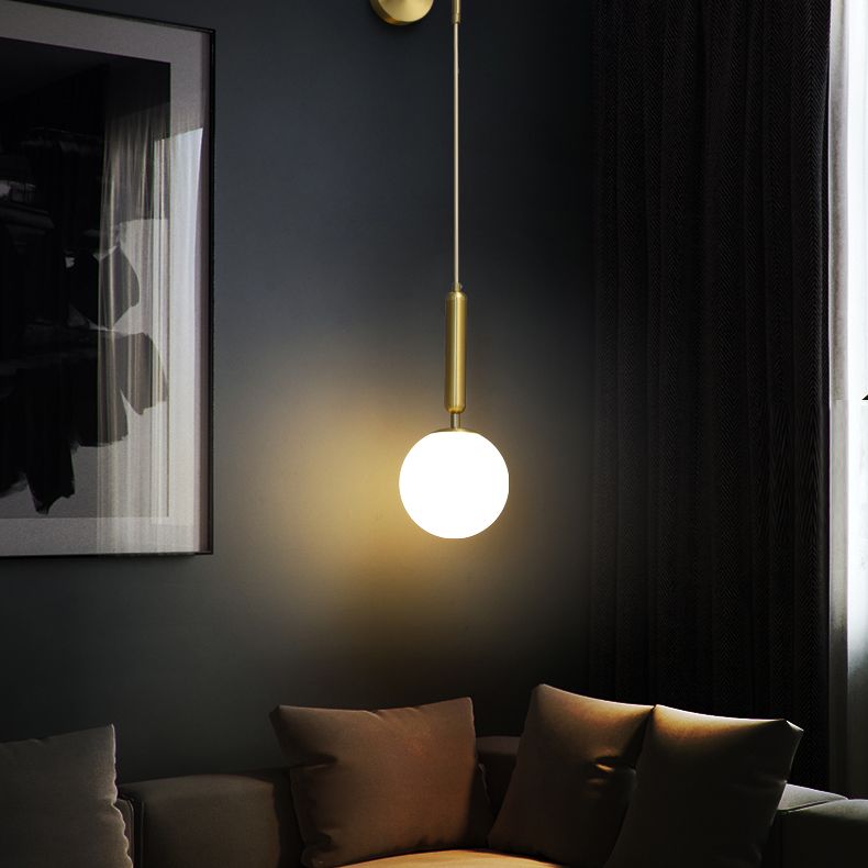 Globe Shaped Wall Sconce Modern Minimalist Style Glass 1 Light Sconces for Bedroom