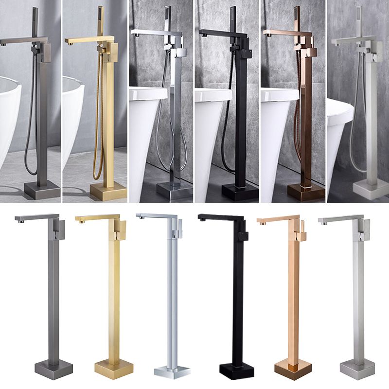 Floor Mounted Metal Freestanding Tub Filler Low Arc Freestanding Tub Filler Trim
