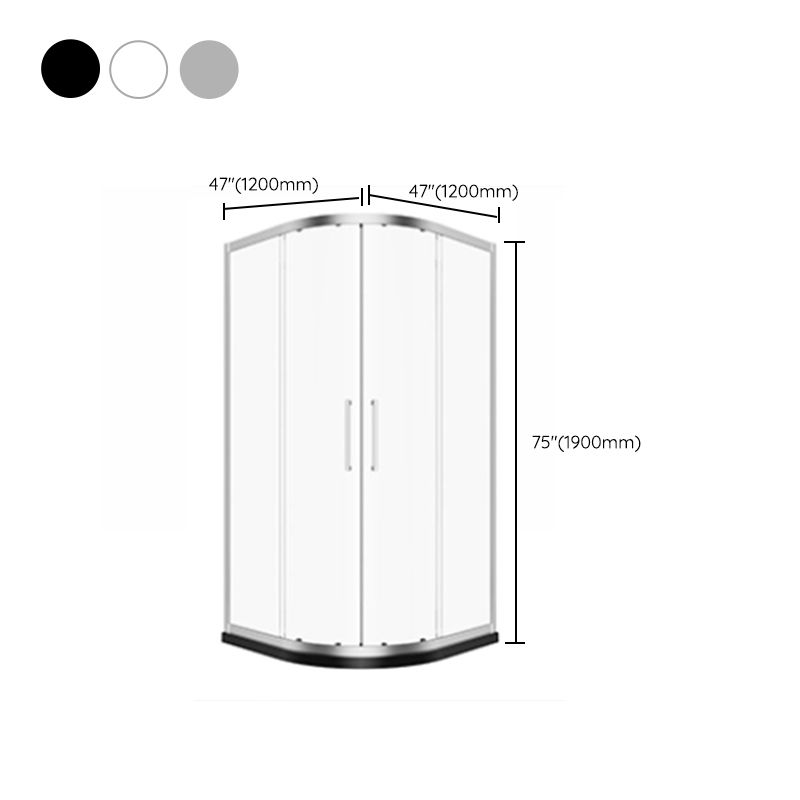 Full Frame Tempered Glass Shower Door Double Sliding Shower Door