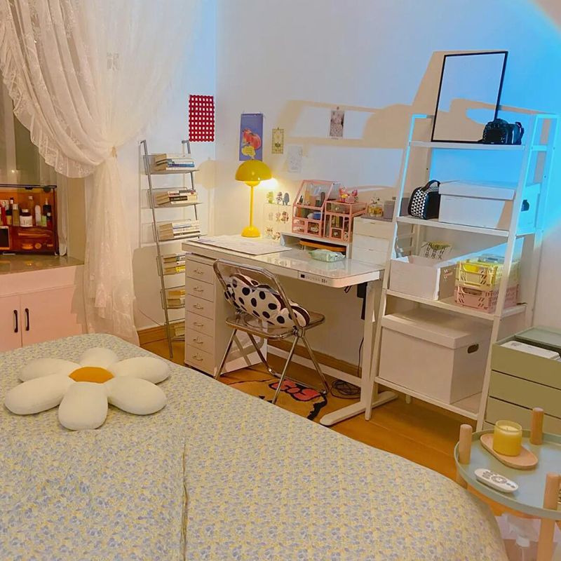 Contemporary Metal Bookcase Open Shelf Bookshelf for Study Room