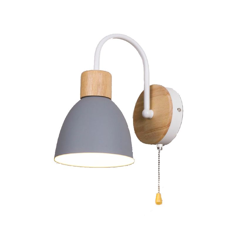 Moderner Stil Flared Leuchtenleuchten Holz 1 leichte Wand montierte Beleuchtung