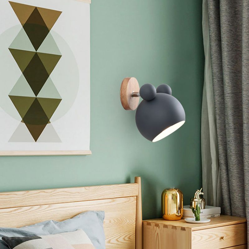 1 Light Wall Sconce Lamp Macaron Modern Metal Wall Mount Light Fixture for Boy Girl Bedroom