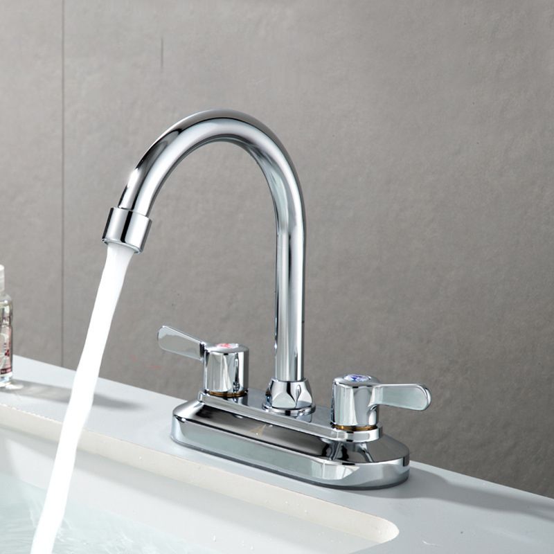 Contemporary Knob Handle Faucet Swivel Spout Bathroom Faucet