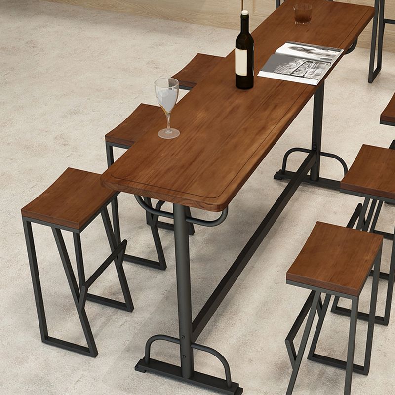 Glam 1/2/5/7 Pieces Counter Height Set Rectangle Trestle Bar Stool and Table Set