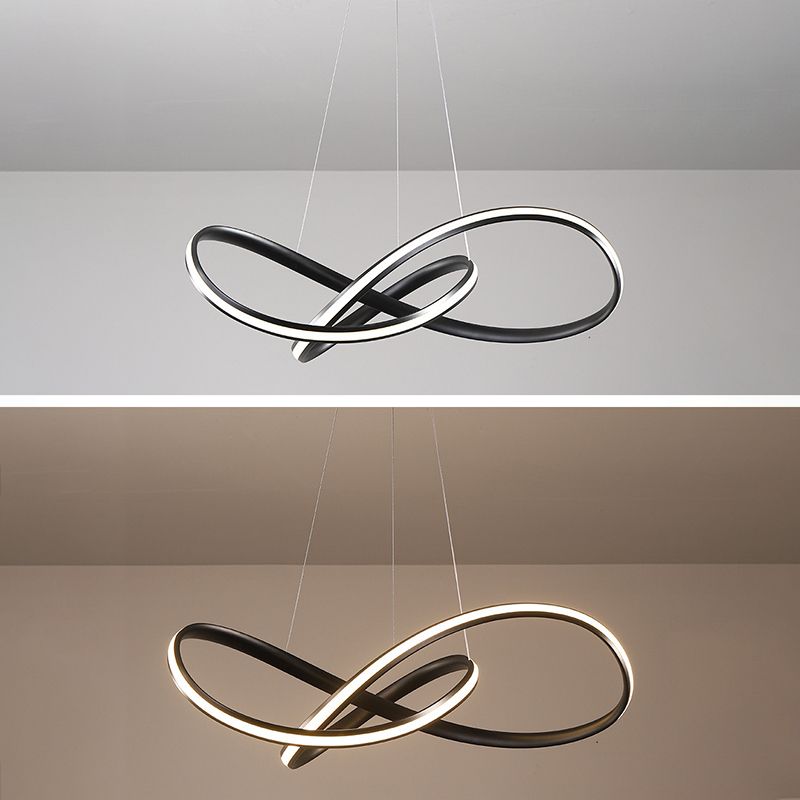 Postmodern Twist Suspended Lighting Fixture Metal Hanging Ceiling Fixture for Restaurant