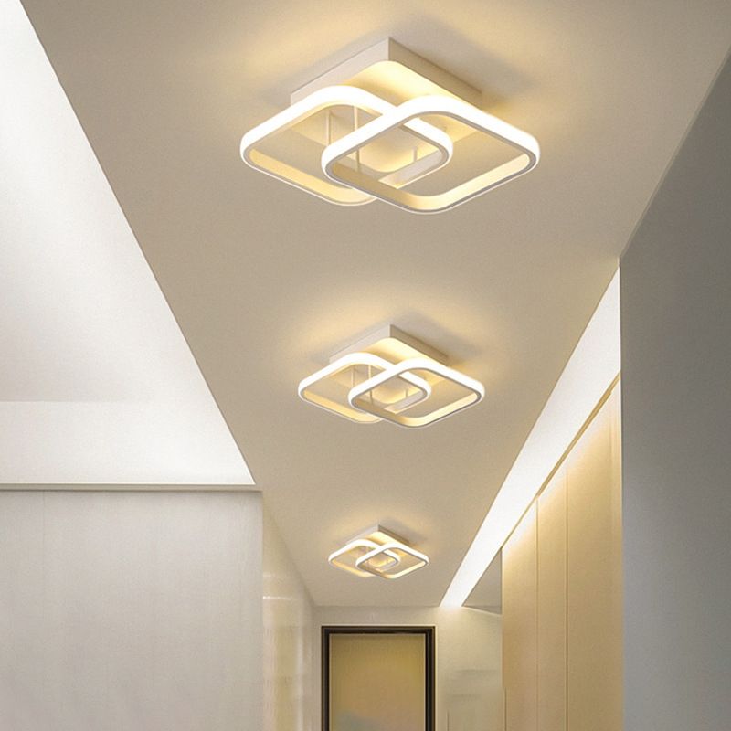 Moderne stijl 2-lichts plafondinbouwverlichting Geometrische metalen semi-led inbouwarmatuur