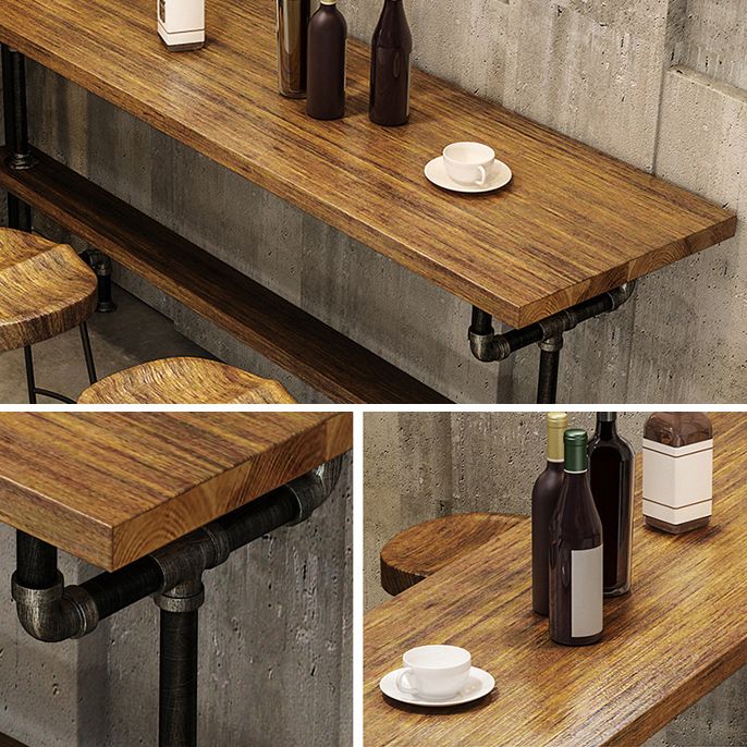 Industrial Pub Dining Set 1/4/7 Pieces Trestle Coffee Shop Wood Pub Table Set