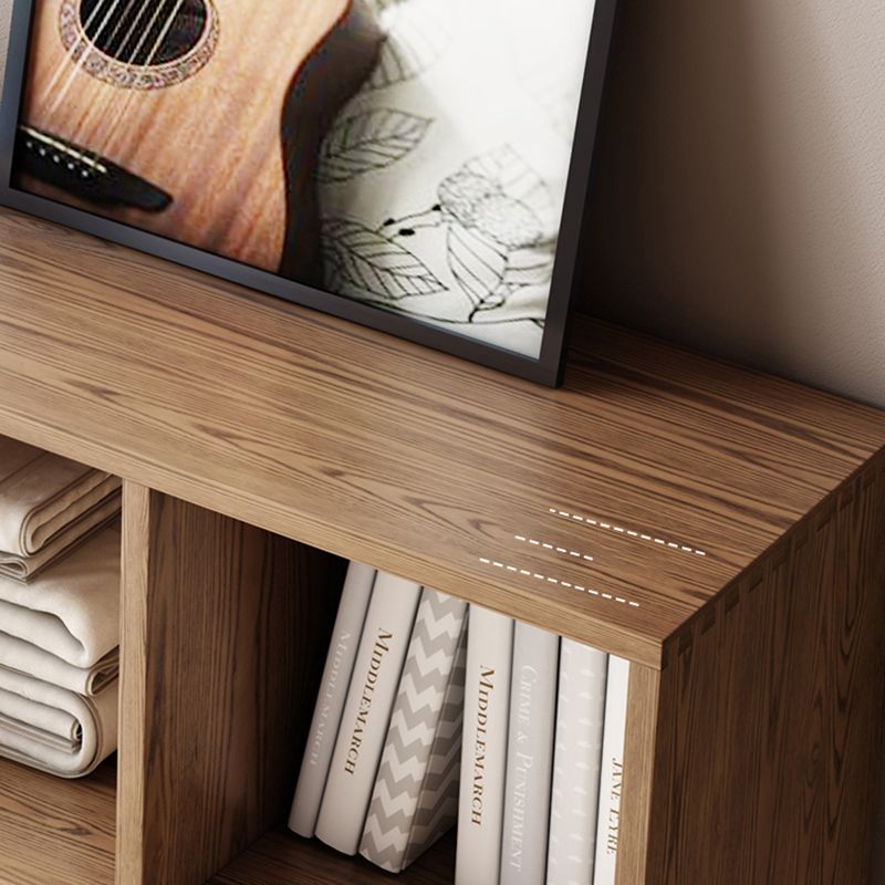 Contemporary Wooden Bookcase Standard Natural Bookshelf with Shelves