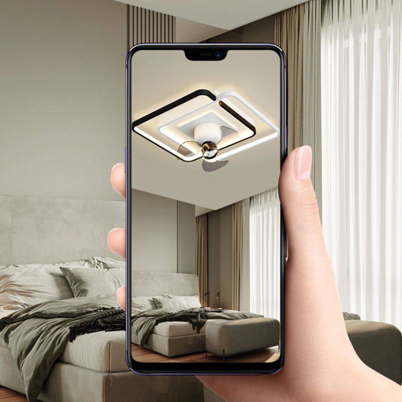 Contemporary Geometric Fan Light Metal LED Flush Mount Light for Bedroom