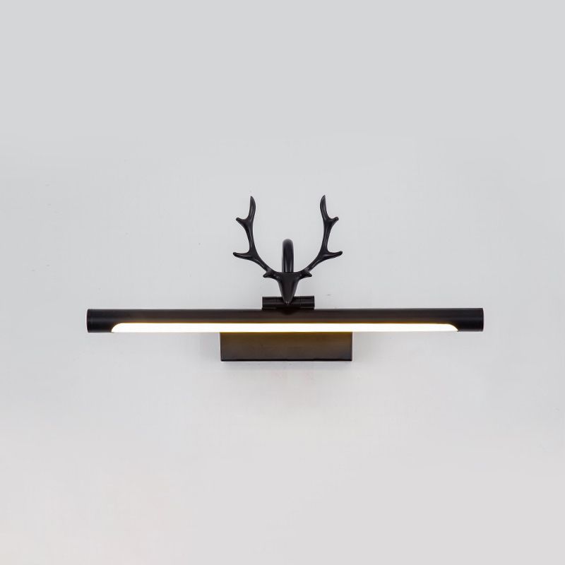 Modern Minimalist Style Straight Wall Mounted Lighting Aluminum Vanity Wall Sconce with Antlers