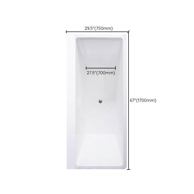 Acrylic Bathtub Drop-in Soaking Bathtub in White , 29.53-inch Wide