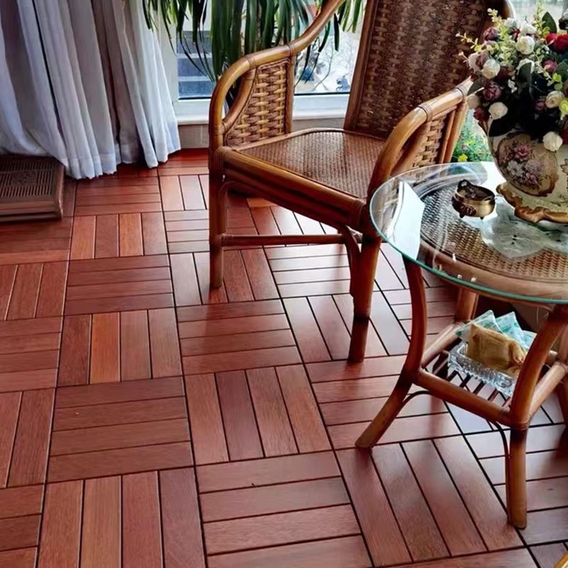 4-Slat Wood Deck/Patio Flooring Tiles Interlocking Installation Floor Board Tiles