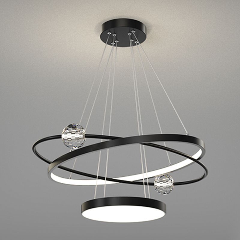 Nordic Circle Chandelier Metal Layered LED Chandelier Pendant for Living Room