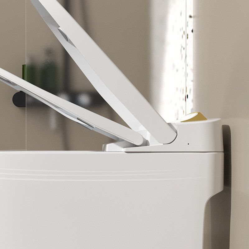 Modern White Concealed Tank Toilet Skirted ABS Floor Mounted Flush Toilet with Seat