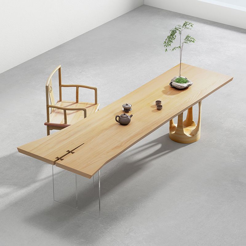 Modern 1/2 Pieces Rectangle Dining Set Solid Wood Top Dining Table with Chairs