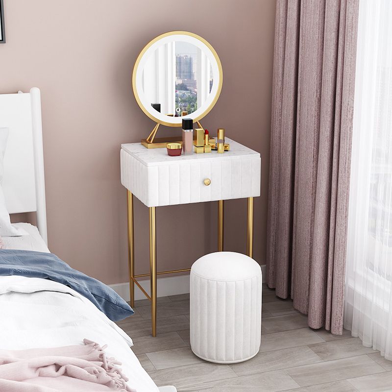 29.5" Tall Glam Makeup Vanity Desk 1 Drawer Dressing Table For Bedroom