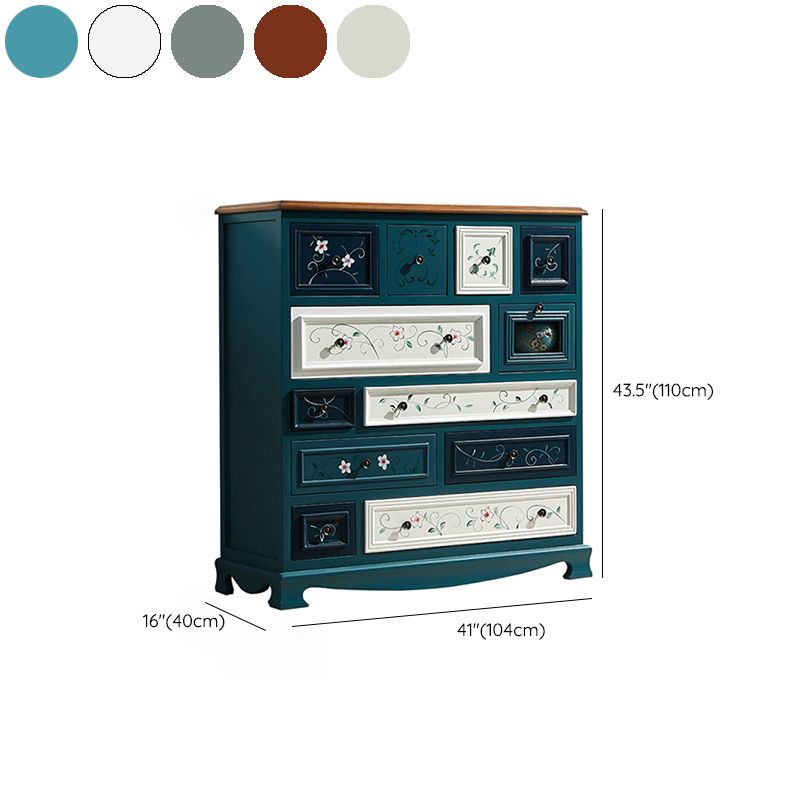 Nautical Contemporary Bedroom Storage Chest Wooden Chest with Drawers