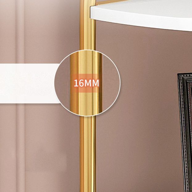 Scandinavian Open Corner Bookshelf with Iron Frame Manufactured Wood Bookcase