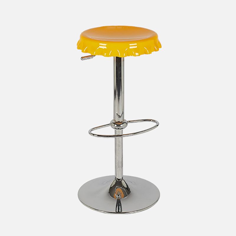 Contemporary Backless Indoor Armless Footrest Bar Stool with  Metal Base