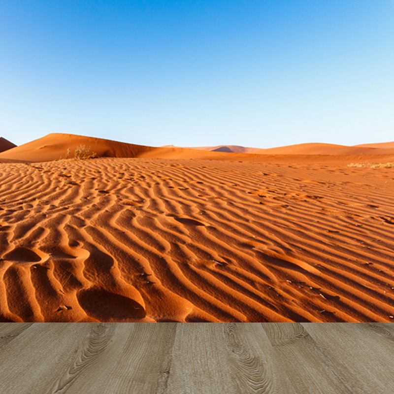 Photo Print Dune Waves Mural Wallpaper for Accent Wall, Yellow, Custom Size Available