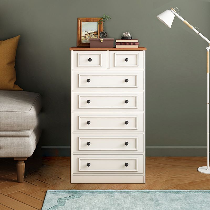 Contemporary Rectangle Chest/Cabinet with Drawers in Rubberwood