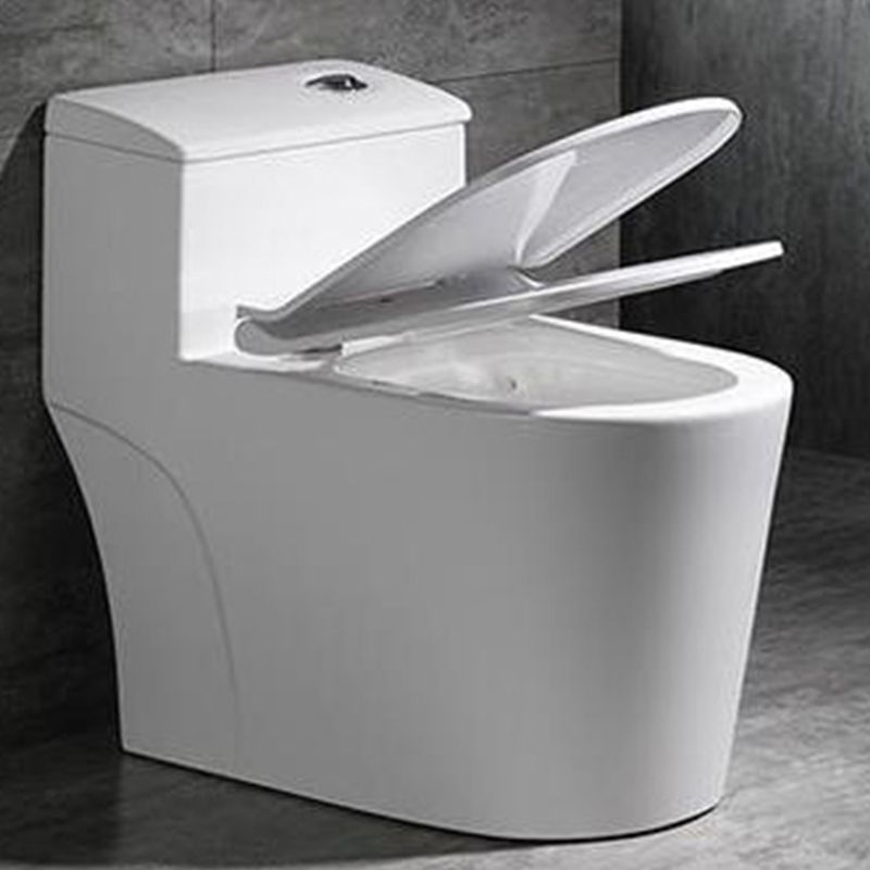 Contemporary Siphon Jet Flush Toilet White Urine Toilet with Seat for Bathroom