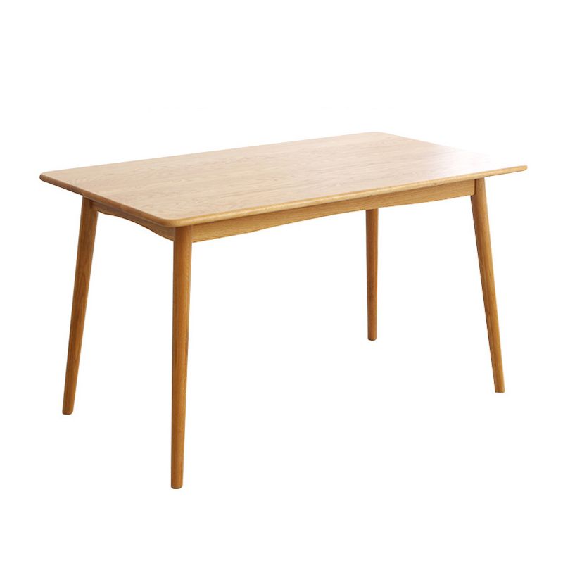 Oak Solid Wood Dining Table Simple Style Rectangle Dining Site Table with 4 Legs