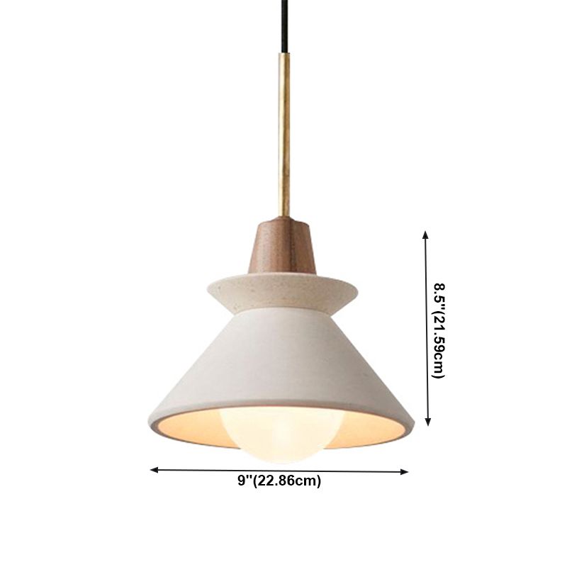 Lampe à pouces suspendues moderne à lampe en bois de bois avec de la teinte de ciment