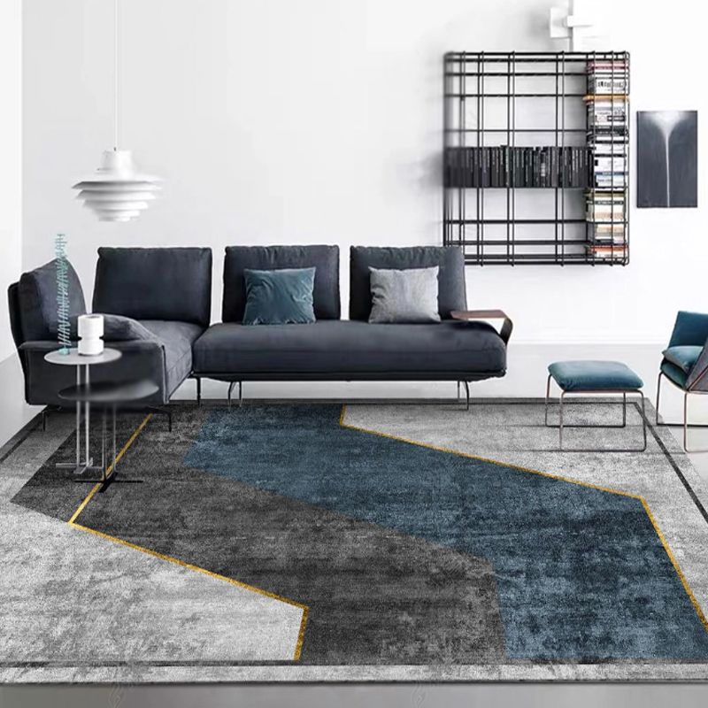 Stilvoller moderner Teppichfarbe Block Polyester Fläche Teppich Flecken widerstandsfähiger Teppich für Wohnkultur