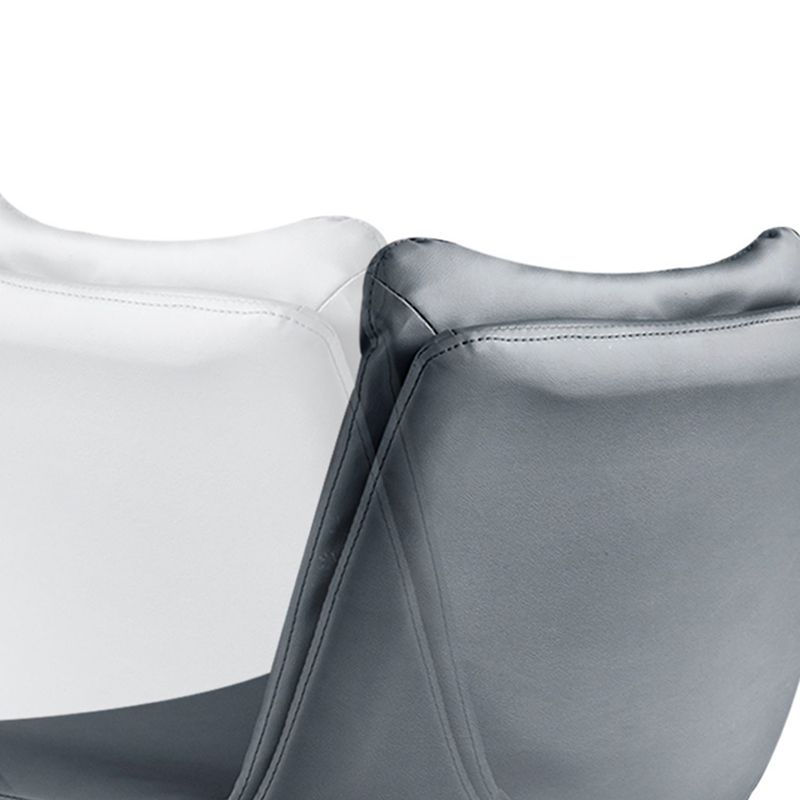 Scandinavian Metal Stool Faux Leather Upholstered Counter Stool in Matte Finish