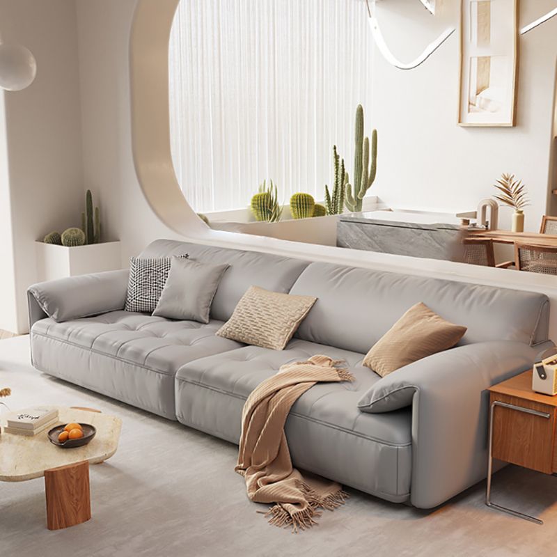 Pillow Top Arm Sectional Sofa in Solid Wood with Cushion Back