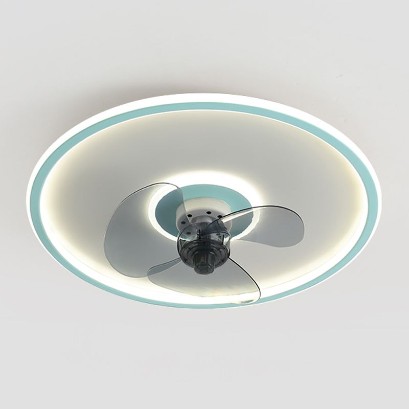 Round Shape Metal Ceiling Fans Modern Style Single Light  Ceiling Lamp
