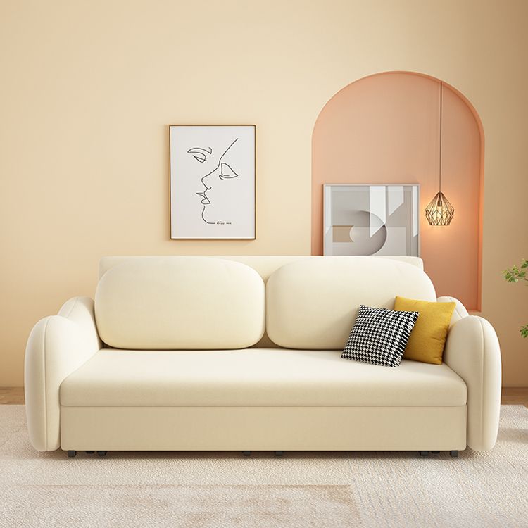 32" Wide Scandinavian Sofa Futon White Pillow Included Sleeper Sofa