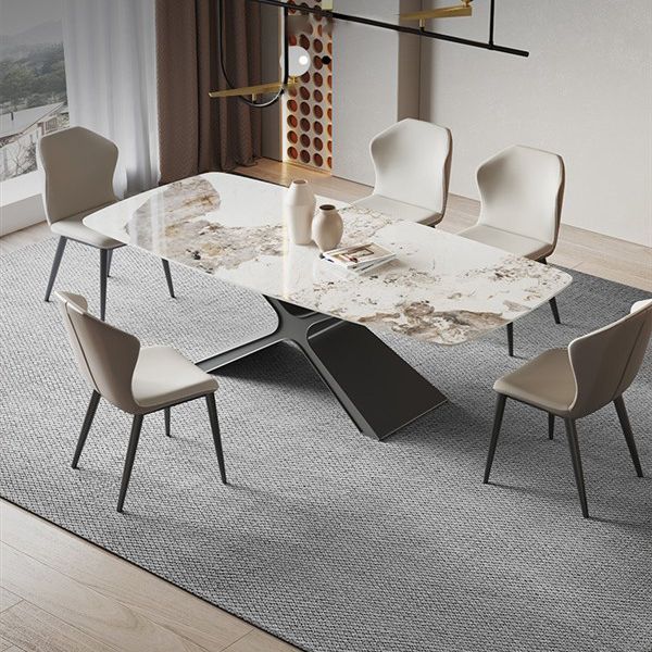 Modern Sintered Stone Dining Table Set 1/4/5/6/7 Pieces Dining Set for Home