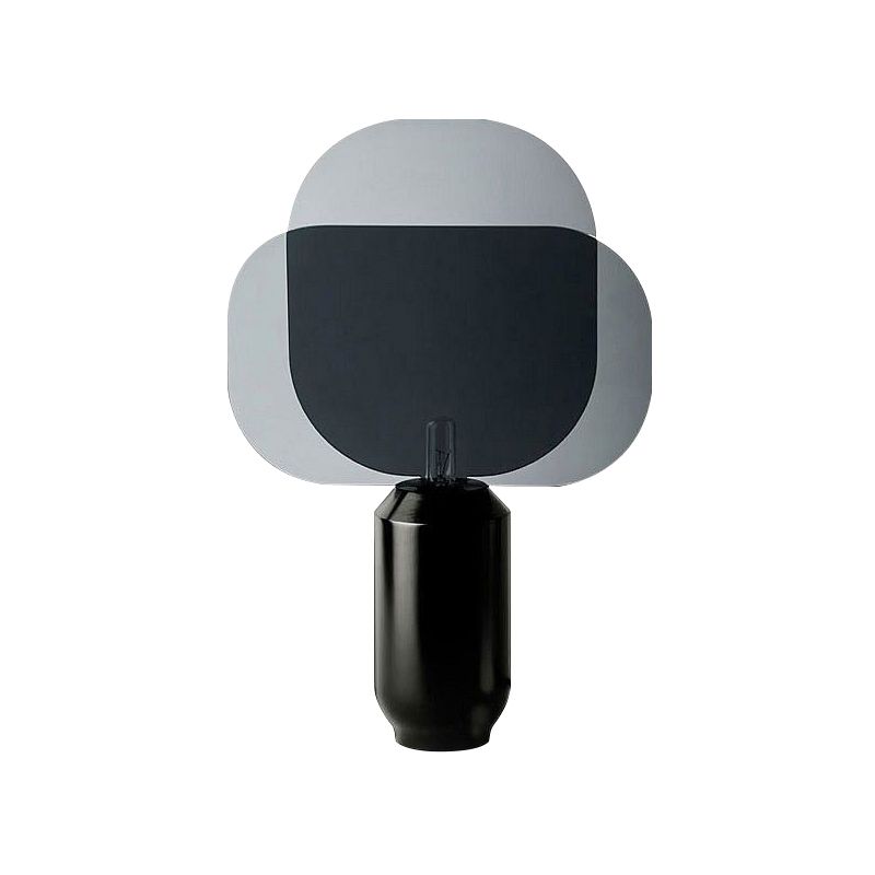 Lampada da comodino a 1 testa in acrilico con illuminazione da lavoro oblunga modernista in nero con base in resina