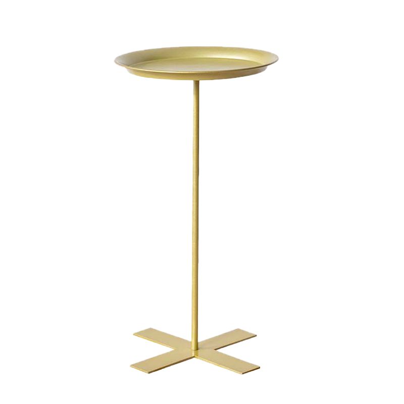 Mid-Century Style Sofa Side Accent Table Metal Pedestal End Table