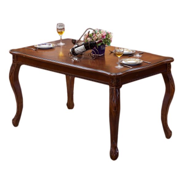 Mesa de comedor de mediados de siglo rectángulo Mesa fija con madera sólida de roble de roble