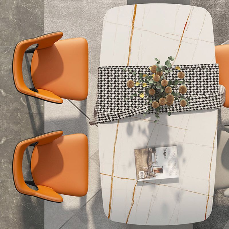 Metal Modern Indoor Side Chair with Arms Matte Finish Open Back Dining Chair