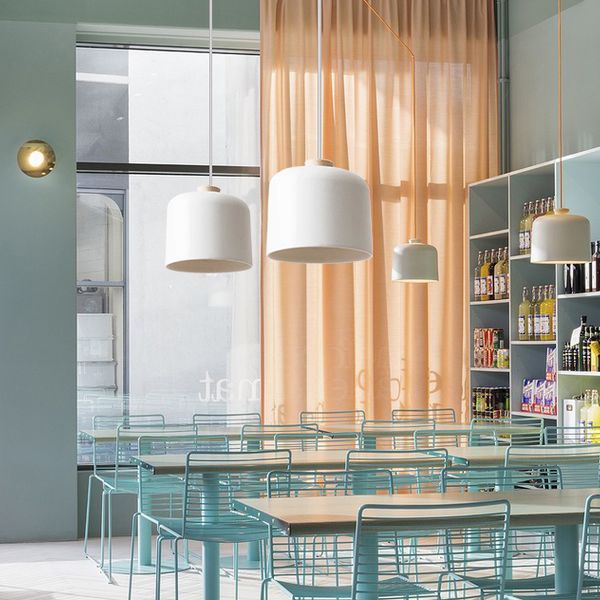 Macaron Cylindrical Suspension Pendant Aluminum 1-Light Dining Room Hanging Light Fixture