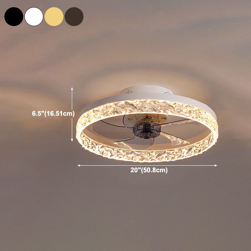Ventola del soffitto del cerchio moderno Metal 1 Ventilato a soffitto a LED LEDE per camera da letto