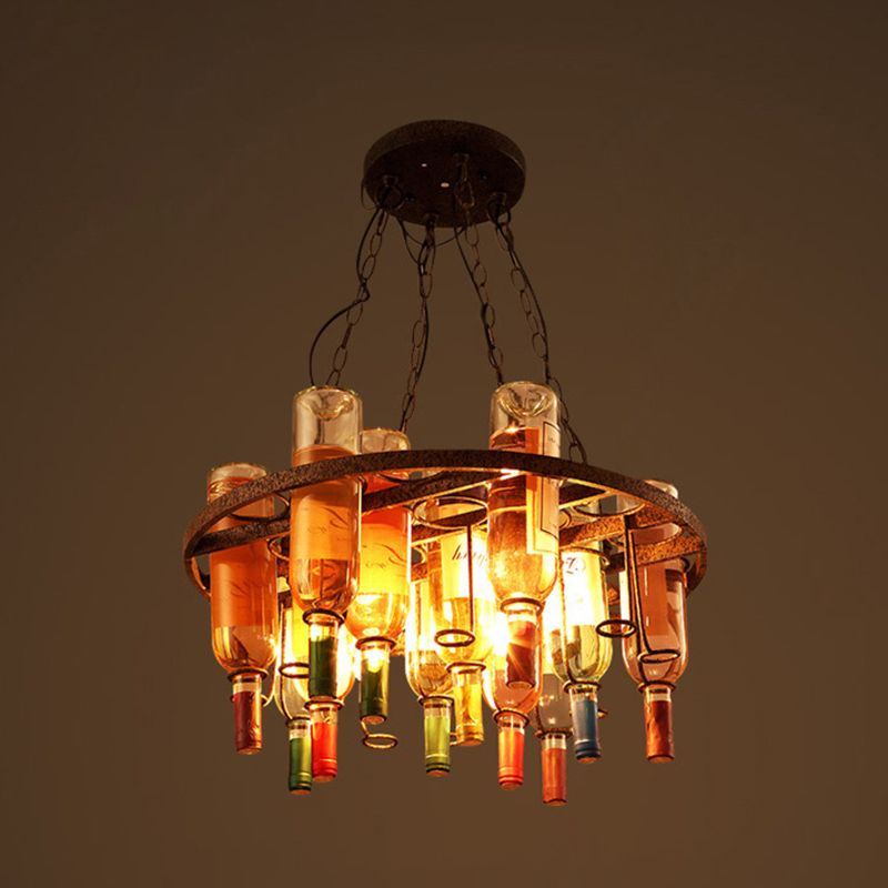 Colored Antique Style Chandelier Stained Glass Chandelier Pendant Light for Bar