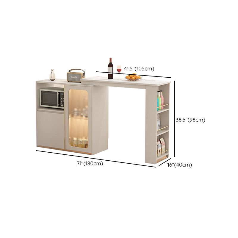 Modern Rectangle Bar Table Set 1/3 Pcs Rotatable Swivel Bar Table with Stools