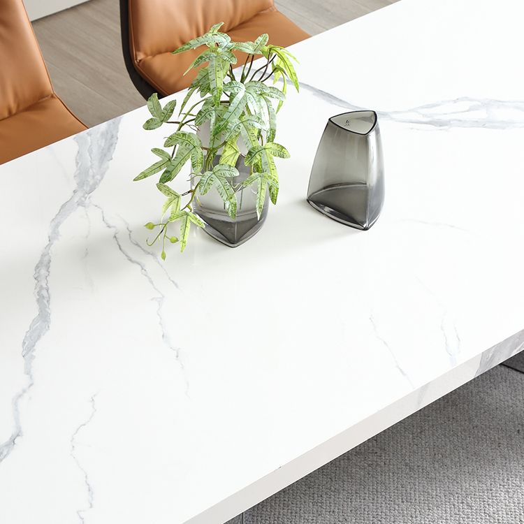 Modern 1/4/5/7 Pieces Dining Chairs Set Rectangle Stone Furniture in White