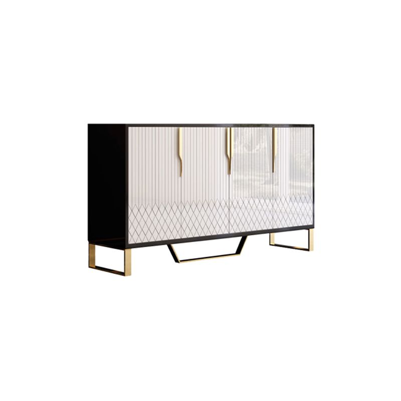 Glam Cabinets Dining Buffet 4 Doors Mirrored Buffet Sideboard