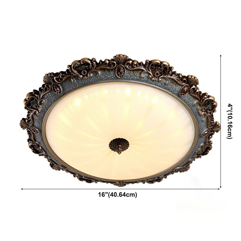 Traditional Style Retro Ceiling Lamp Bedroom Drawing Room Flush Mount Light Fixture