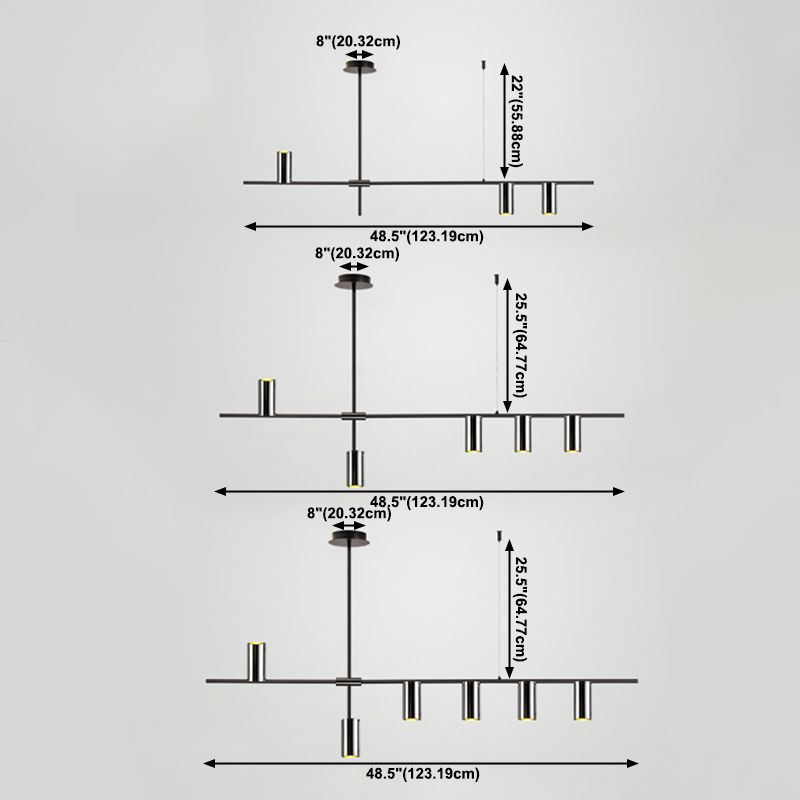 Luci di illuminazione dell'isola tubo contemporanea Mutil Lights Fishting lampadario