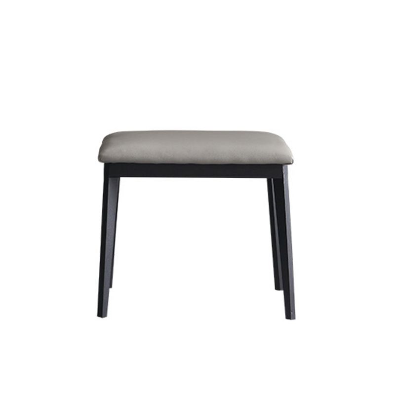 Modern Gray Vanity Mirrored Wood Makeup Dressing Table Stool Set