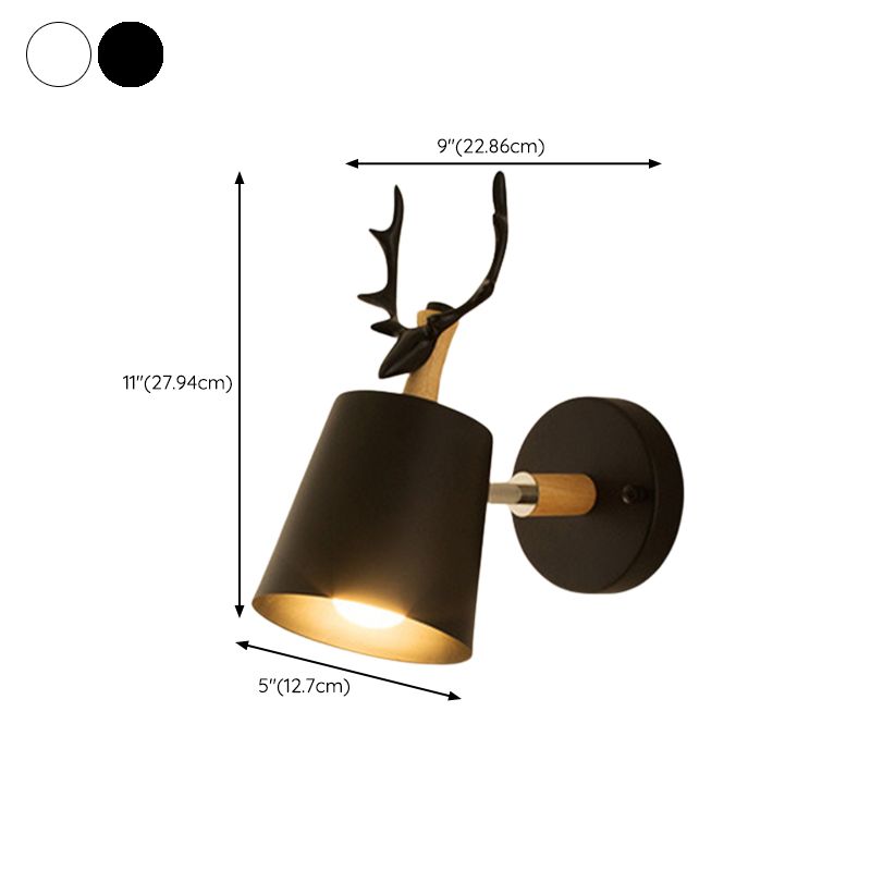Modern Style Antlers Shape Wall Sconce Metal 1 Light Sconces for Bedroom